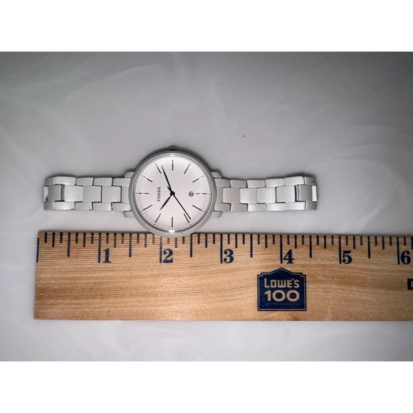 FOSSIL JACQUELINE 3-Hand Date Pearl White Stainless Steel Women's Watch *READ* - Picture 3 of 9